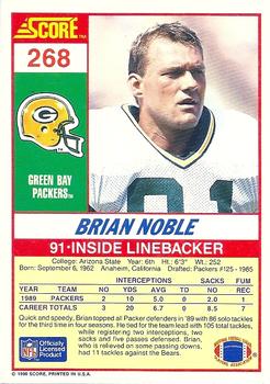 1990 Score #268 Brian Noble Back