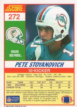 1990 Score #272 Pete Stoyanovich Back