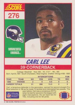 1990 Score #276 Carl Lee Back