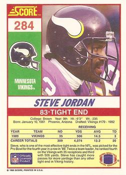 1990 Score #284 Steve Jordan Back