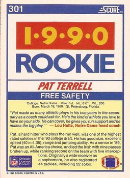 1990 Score #301 Pat Terrell Back