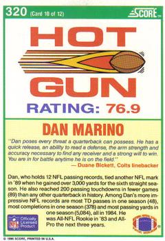 1990 Score #320 Dan Marino Back