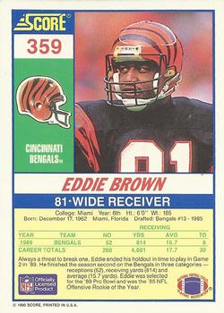 1990 Score #359 Eddie Brown Back