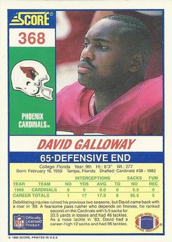 1990 Score #368 David Galloway Back
