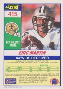 1990 Score #415 Eric Martin Back