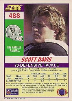 1990 Score #488 Scott Davis Back