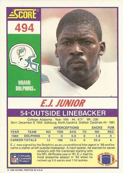 1990 Score #494 E.J. Junior Back