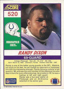 1990 Score #520 Randy Dixon Back