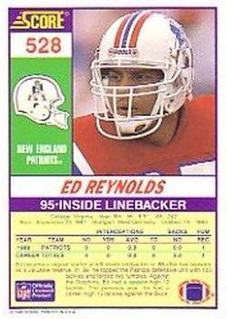 1990 Score #528 Ed Reynolds Back