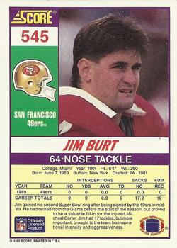 1990 Score #545 Jim Burt Back