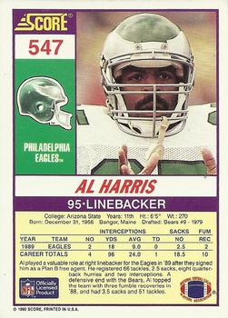 1990 Score #547 Al Harris Back