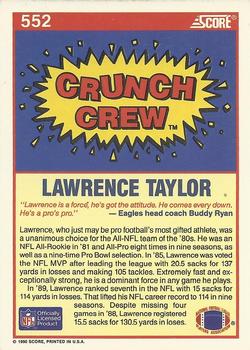 1990 Score #552 Lawrence Taylor Back