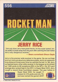1990 Score #556 Jerry Rice Back