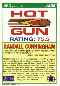 1990 Score #563 Randall Cunningham Back