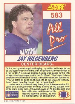 1990 Score #583 Jay Hilgenberg Back