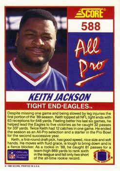 1990 Score #588 Keith Jackson Back