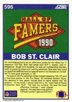 1990 Score #596 Bob St. Clair Back