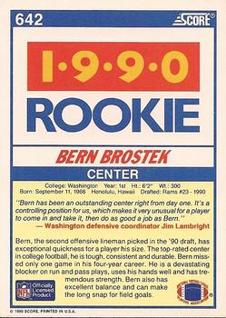 1990 Score #642 Bern Brostek Back