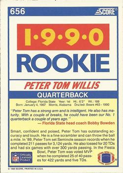 1990 Score #656 Peter Tom Willis Back
