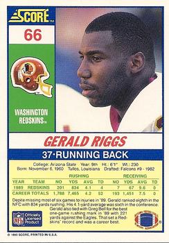 1990 Score #66 Gerald Riggs Back