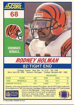 1990 Score #68 Rodney Holman Back