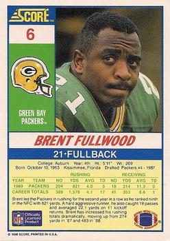 1990 Score #6 Brent Fullwood Back