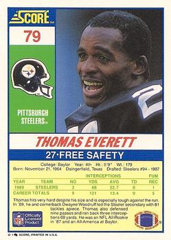 1990 Score #79 Thomas Everett Back