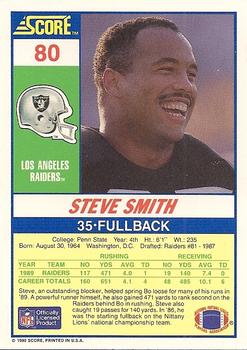 1990 Score #80 Steve Smith Back
