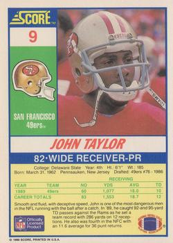 1990 Score #9 John Taylor Back
