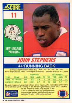 1990 Score #11 John Stephens Back