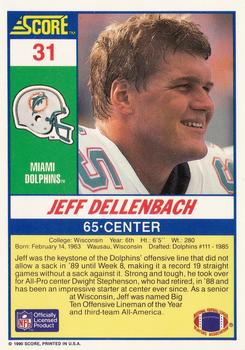 1990 Score #31 Jeff Dellenbach Back