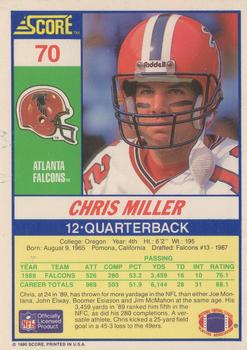 1990 Score #70 Chris Miller Back