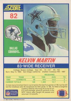 1990 Score #82 Kelvin Martin Back