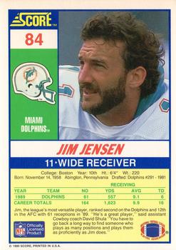1990 Score #84 Jim Jensen Back