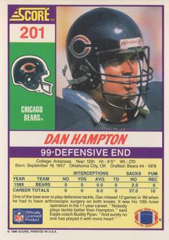 1990 Score #201 Dan Hampton Back