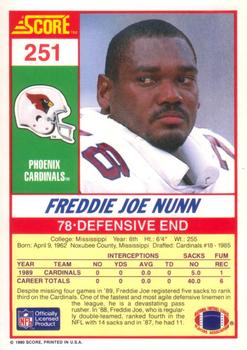 1990 Score #251 Freddie Joe Nunn Back
