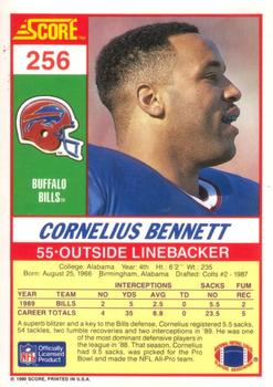 1990 Score #256 Cornelius Bennett Back