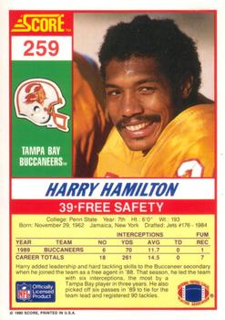 1990 Score #259 Harry Hamilton Back