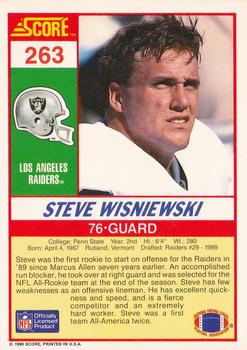 1990 Score #263 Steve Wisniewski Back