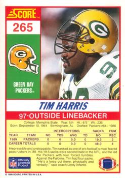 1990 Score #265 Tim Harris Back