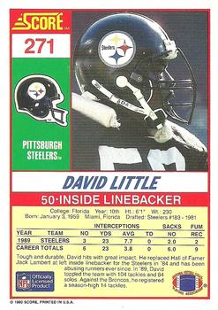 1990 Score #271 David Little Back