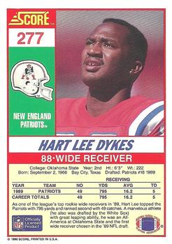 1990 Score #277 Hart Lee Dykes Back