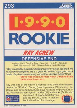 1990 Score #293 Ray Agnew Back