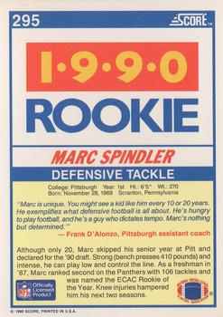 1990 Score #295 Marc Spindler Back