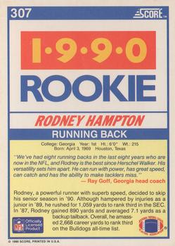 1990 Score #307 Rodney Hampton Back