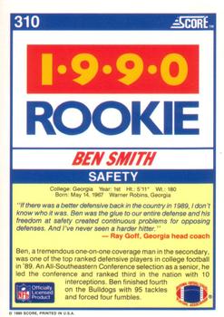1990 Score #310 Ben Smith Back