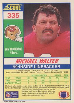 1990 Score #335 Michael Walter Back