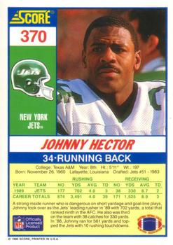 1990 Score #370 Johnny Hector Back