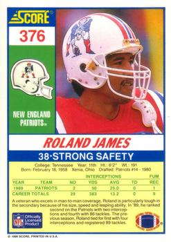 1990 Score #376 Roland James Back