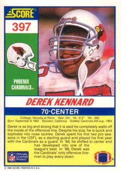 1990 Score #397 Derek Kennard Back